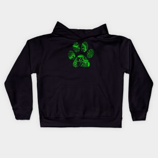 Cyber Pet Paw Green Kids Hoodie